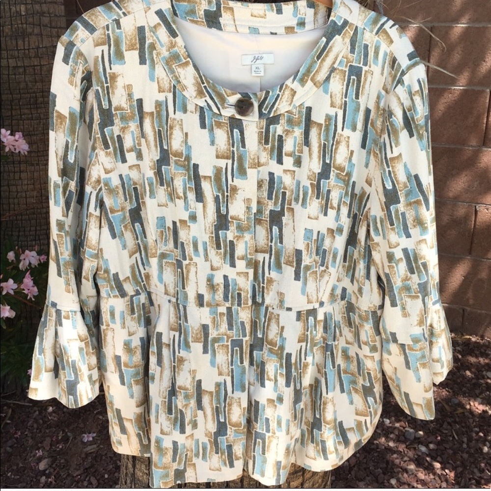 J jill lined jacket with ruffle sleeves